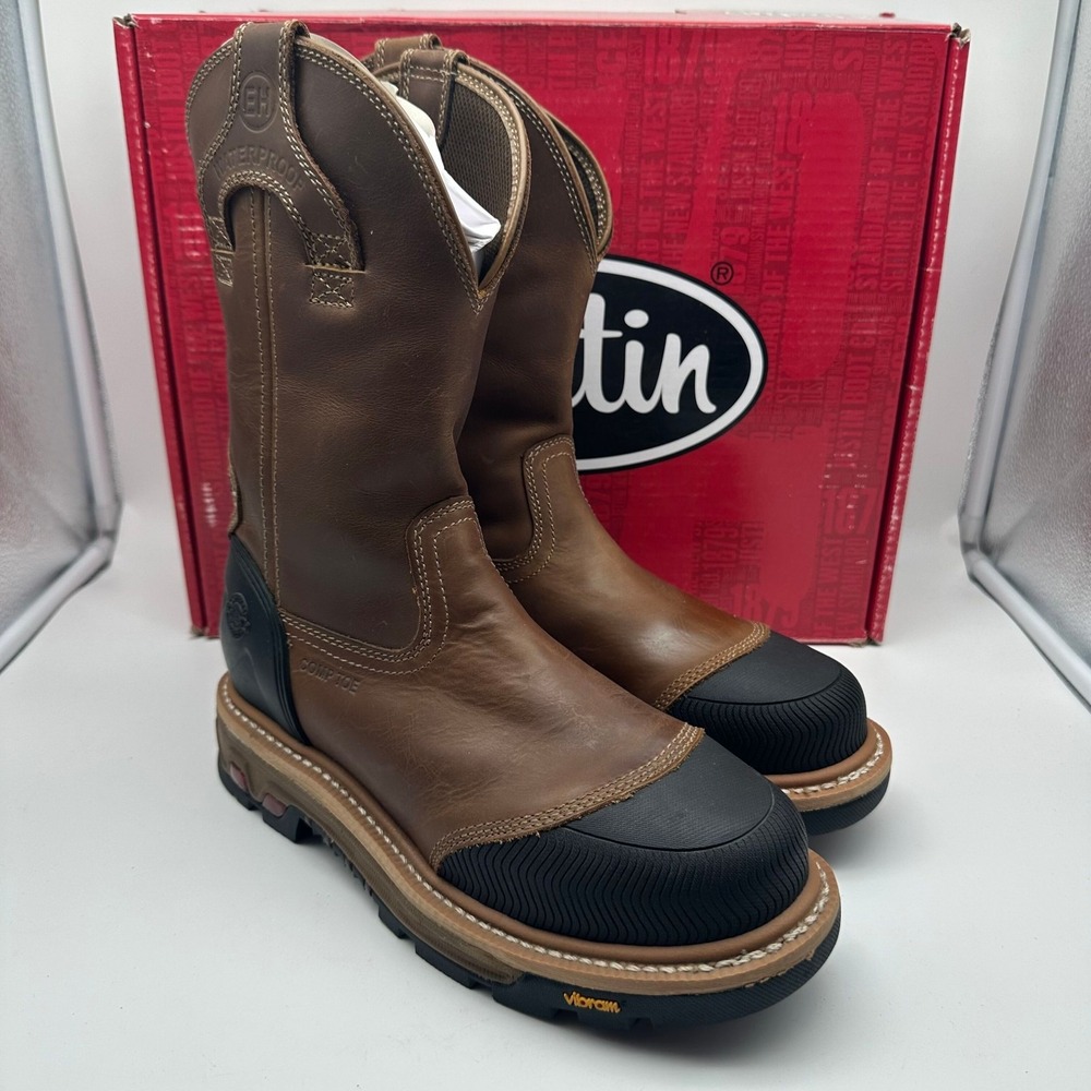 Justin Boots Leather‎ Composite Toe Oyster Snow Plow Waterproof WK2154 Mens 8 D